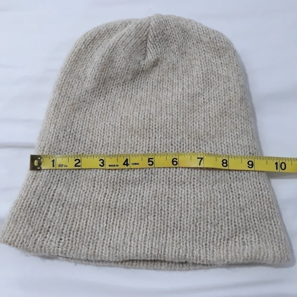 Hat Unisex knit wool blend cream